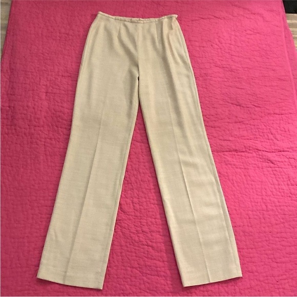 Escada Cream Straight Leg Women's Pants, S - Picture 1 of 7